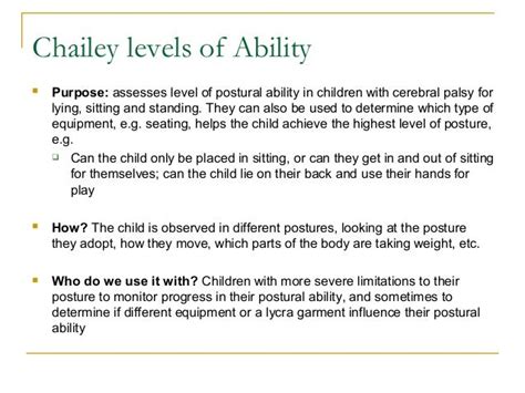 Chailey levels of abilities scale